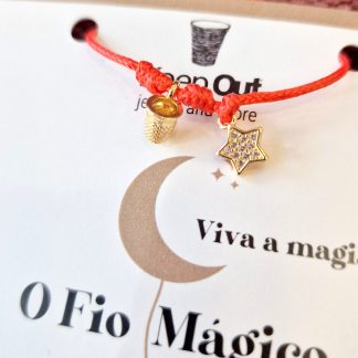 Bracciale Filo Magico con Charms pulseira trevo dedal sorte protecção keep out italiano starlight