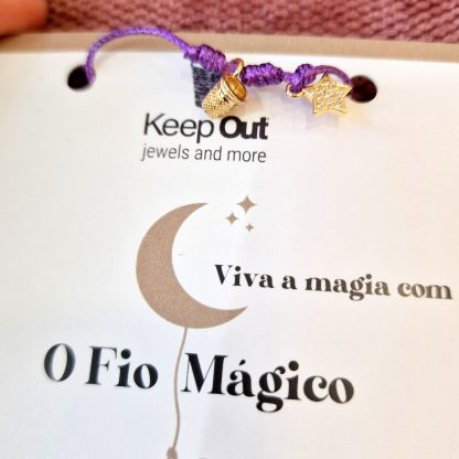 Bracciale Filo Magico con Charms pulseira trevo dedal sorte protecção keep out italiano starlight