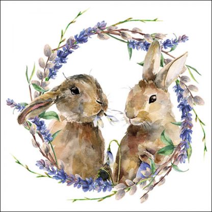 Napkin 33 Rabbit wreath FSC MixArticle number23314855 guardanapos servilletas páscoa