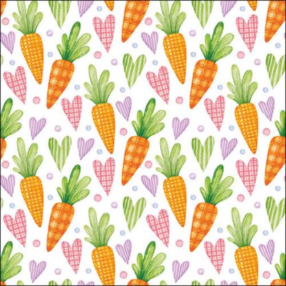 Napkin 33 Carrots and hearts white FSC MixArticle number23319760