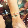 Pulsera Hilo Mágico Dedal con Colgante: Azul con Trevo
