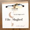 Pulsera Hilo Mágico Dedal con Colgante: Negro com Corona