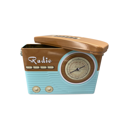 Radio tapared blue/brown lata silver crane