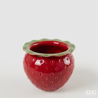 FREAKY STRAWBERRY VASE H.12.5 D.15 C5Cod. 1100659A774Variation GREEN RED edg enzo de gasperi vaso morangos jarrón fresas