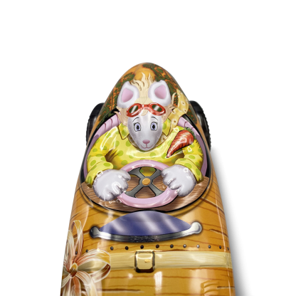 Bunny Girl Carrot Racing Car lata silver crane chocolates bombons páscoa afilhados lata coelho