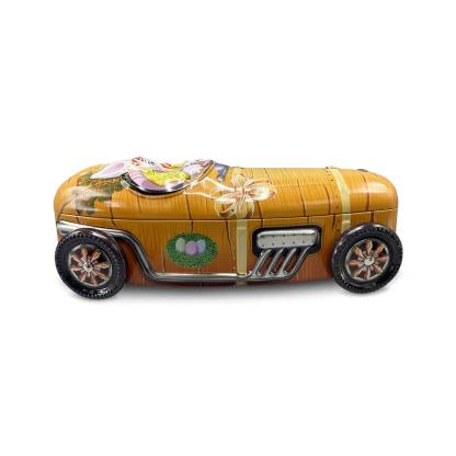 Bunny Girl Carrot Racing Car lata silver crane chocolates bombons páscoa afilhados lata coelho