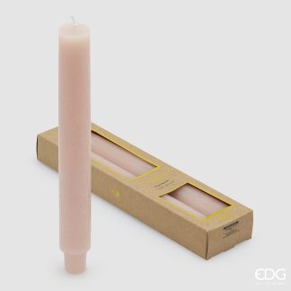 SOLID STEM CANDLE CF 2PCS H.25 C4Cod. 6100146A110 edg vela rosa enzo de gasperi