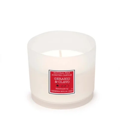 Vela Vaso Arenado Geranio & Clavo 200 g  cereria mollá