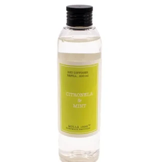 Recambio Citronela and mint (menta) de 200mL, Colección Summer. Tienda CERERIA MOLLA 1899.Marca: Cerería Mollà 1899