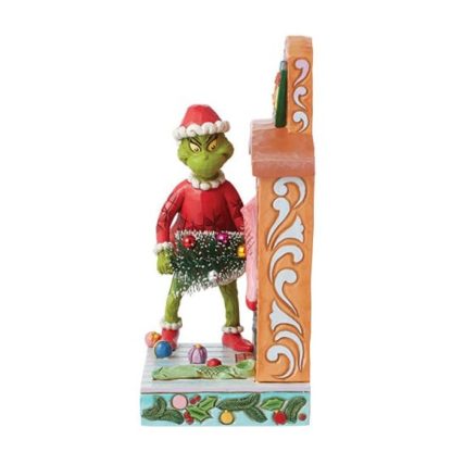 grinch enesco jim shore heartwood creek natal navidad Grinch Pushing Tree up Fireplace Figurine 6015214