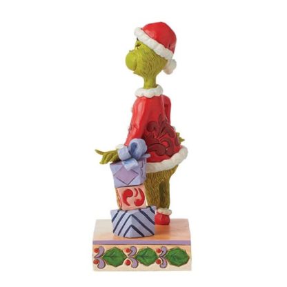 Grinch Leaning on Stacked Gifts Figurine6015218 grinch enesco jim shore heartwood creek natal navidad