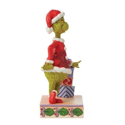 Grinch Leaning on Stacked Gifts Figurine6015218 grinch enesco jim shore heartwood creek natal navidad